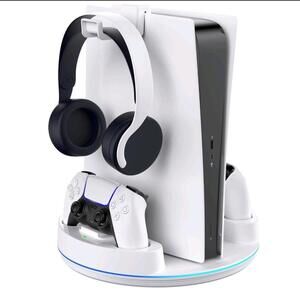 NEWDERY PS5 Charging Station for PlayStation 5/Slim/Pro Controller Charger Stand